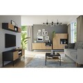 Raft de perete ELTAP, Lanzzi, 120x25x20 cm, MDF laminat, negru/stejar