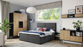 Raft de perete ELTAP, Lanzzi, 120x25x20 cm, MDF laminat, negru/stejar