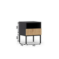 Noptiera ELTAP, Lanzzi, 40x40x50 cm, MDF laminat, negru/stejar