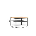 Masuta de cafea ELTAP, Lanzzi, 60x60x40 cm, metal/MDF laminat, negru/stejar