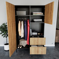 Dulap pentru haine ELTAP, Lanzzi, 120x60x200 cm, MDF laminat, negru/stejar