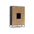 Dulap pentru haine ELTAP, Lanzzi, 135x60x200 cm, MDF laminat, negru/stejar