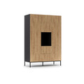 Dulap pentru haine ELTAP, Lanzzi, 135x60x200 cm, MDF laminat, negru/stejar