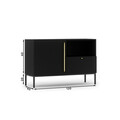 Comoda ELTAP, Lanzzi, 120x40x80 cm, MDF laminat, negru/auriu