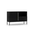 Comoda ELTAP, Lanzzi, 120x40x80 cm, MDF laminat, negru/auriu