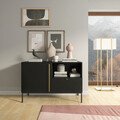 Comoda ELTAP, Lanzzi, 120x40x80 cm, MDF laminat, negru/auriu