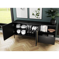 Comoda ELTAP, Lanzzi, 180x40x80 cm, MDF laminat, negru/auriu
