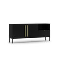 Comoda ELTAP, Lanzzi, 180x40x80 cm, MDF laminat, negru/auriu