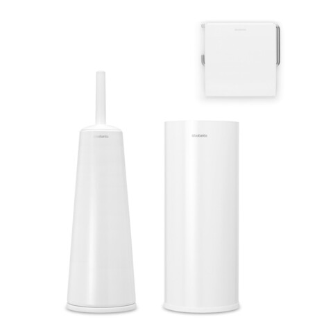 Set accesorii pentru baie 3 piese, Brabantia, Balance, otel, alb