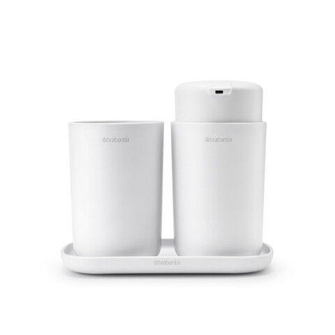 Set accesorii pentru baie 3 piese, Brabantia, White, polipropilena, alb