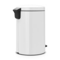 Cos de gunoi cu pedala, Brabantia, NewIcon, 20 L, 38x29x46.7 cm, otel, alb