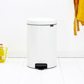 Cos de gunoi cu pedala, Brabantia, NewIcon, 20 L, 38x29x46.7 cm, otel, alb