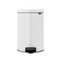 Cos de gunoi cu pedala, Brabantia, NewIcon, 20 L, 38x29x46.7 cm, otel, alb