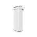 Cos de gunoi cu soft touch, Brabantia, Touch New, 40 L, 30.2x43.5x72.7 cm, otel, alb