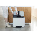 Cos de gunoi cu pedala, Brabantia, Bo Pedal, 3x11 L, 36.3x54x44 cm, otel, alb