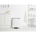 Cos de gunoi cu pedala, Brabantia, Bo Pedal, 60 L, 36.3x54.1x65.2 cm, otel, alb