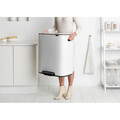 Cos de gunoi cu pedala, Brabantia, Bo Pedal, 60 L, 36.3x54.1x65.2 cm, otel, alb