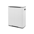 Cos de gunoi cu pedala, Brabantia, Bo Pedal, 2x30 L, 36.3x54.1x65.2 cm, otel, alb