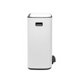 Cos de gunoi cu pedala, Brabantia, Bo Pedal, 2x30 L, 36.3x54.1x65.2 cm, otel, alb