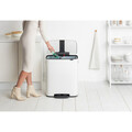 Cos de gunoi cu pedala, Brabantia, Bo Pedal, 2x30 L, 36.3x54.1x65.2 cm, otel, alb