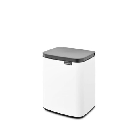 Cos de gunoi, Brabantia, Bo Small, 7 L, 20.7x24.2x31.7 cm, otel, alb