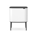 Cos de gunoi cu soft touch, Brabantia, Bo Touch, 11+23 L, 31.2x54x68 cm, otel, alb