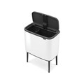 Cos de gunoi cu soft touch, Brabantia, Bo Touch, 11+23 L, 31.2x54x68 cm, otel, alb
