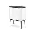 Cos de gunoi cu soft touch, 3 compartimente, Brabantia, Bo Touch, 3x11 L, 31.2x54x68 cm, otel, alb
