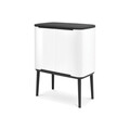 Cos de gunoi cu soft touch, 3 compartimente, Brabantia, Bo Touch, 3x11 L, 31.2x54x68 cm, otel, alb