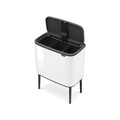 Cos de gunoi cu soft touch, 3 compartimente, Brabantia, Bo Touch, 3x11 L, 31.2x54x68 cm, otel, alb