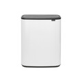Cos de gunoi cu soft touch, Brabantia, Bo Touch, 60 L, 31.2x54.5x65.6 cm, otel, alb