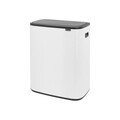 Cos de gunoi cu soft touch, Brabantia, Bo Touch, 60 L, 31.2x54.5x65.6 cm, otel, alb