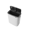 Cos de gunoi cu soft touch, Brabantia, Bo Touch, 60 L, 31.2x54.5x65.6 cm, otel, alb