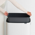 Cos de gunoi cu soft touch, Brabantia, Bo Touch, 60 L, 31.2x54.5x65.6 cm, otel, alb