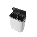 Cos de gunoi cu soft touch, Brabantia, Bo Touch, 2x30 L, 31.2x54.5x65.6 cm, otel, alb
