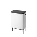 Cos de gunoi cu soft touch, Brabantia, Bo Touch, 2x30 L, 31.2x54.5x81.5 cm, otel, alb