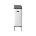 Cos de gunoi cu soft touch, Brabantia, Bo Touch, 2x30 L, 31.2x54.5x81.5 cm, otel, alb