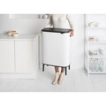 Cos de gunoi cu soft touch, Brabantia, Bo Touch, 2x30 L, 31.2x54.5x81.5 cm, otel, alb