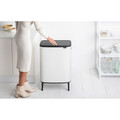 Cos de gunoi cu soft touch, Brabantia, Bo Touch, 2x30 L, 31.2x54.5x81.5 cm, otel, alb