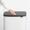 Cos de gunoi cu soft touch, Brabantia, Bo Touch, 2x30 L, 31.2x54.5x81.5 cm, otel, alb