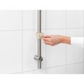 Suport baie cu montaj pe bara de dus, Brabantia, Caddy Soft Beige, 24.4x13.3x7.5 cm, polipropilena, bej