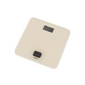 Cantar digital pentru baie, Brabantia, Soft Beige, 30x30x4.3 cm, fara baterii, polipropilena/sticla, bej