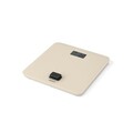 Cantar digital pentru baie, Brabantia, Soft Beige, 30x30x4.3 cm, fara baterii, polipropilena/sticla, bej