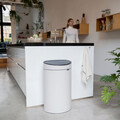 Cos de gunoi cu soft touch, Brabantia, Touch New, 40 L, 30.2x43.5x72.7 cm, otel, bej