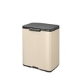 Cos de rufe, Brabantia, Bo Small, 12 L, 23x29.5x37.5 cm, otel, bej