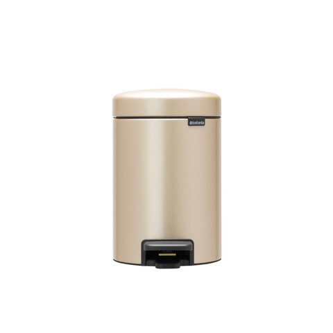 Cos de gunoi cu pedala, Brabantia, NewIcon Metallic Gold, 3 L, 23.5x16.8x26.4 cm, otel, auriu
