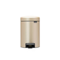 Cos de gunoi cu pedala, Brabantia, NewIcon Metallic Gold, 3 L, 23.5x16.8x26.4 cm, otel, auriu