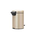 Cos de gunoi cu pedala, Brabantia, NewIcon Metallic Gold, 3 L, 23.5x16.8x26.4 cm, otel, auriu