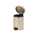 Cos de gunoi cu pedala, Brabantia, NewIcon Metallic Gold, 5 L, 27.2x20.5x29.1 cm, otel, auriu