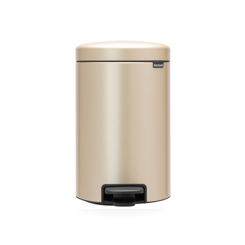 Cos de gunoi cu pedala, Brabantia, NewIcon Metallic Gold, 12 L, 33.8x25.1x41.1 cm, otel, auriu